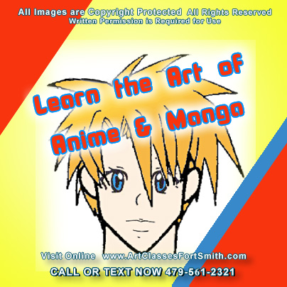 Take art lessons and classes  after school  and learn the art of Manga. Amazing stuff is created  in lessons of art right here in Fort Smith, Arkansas
